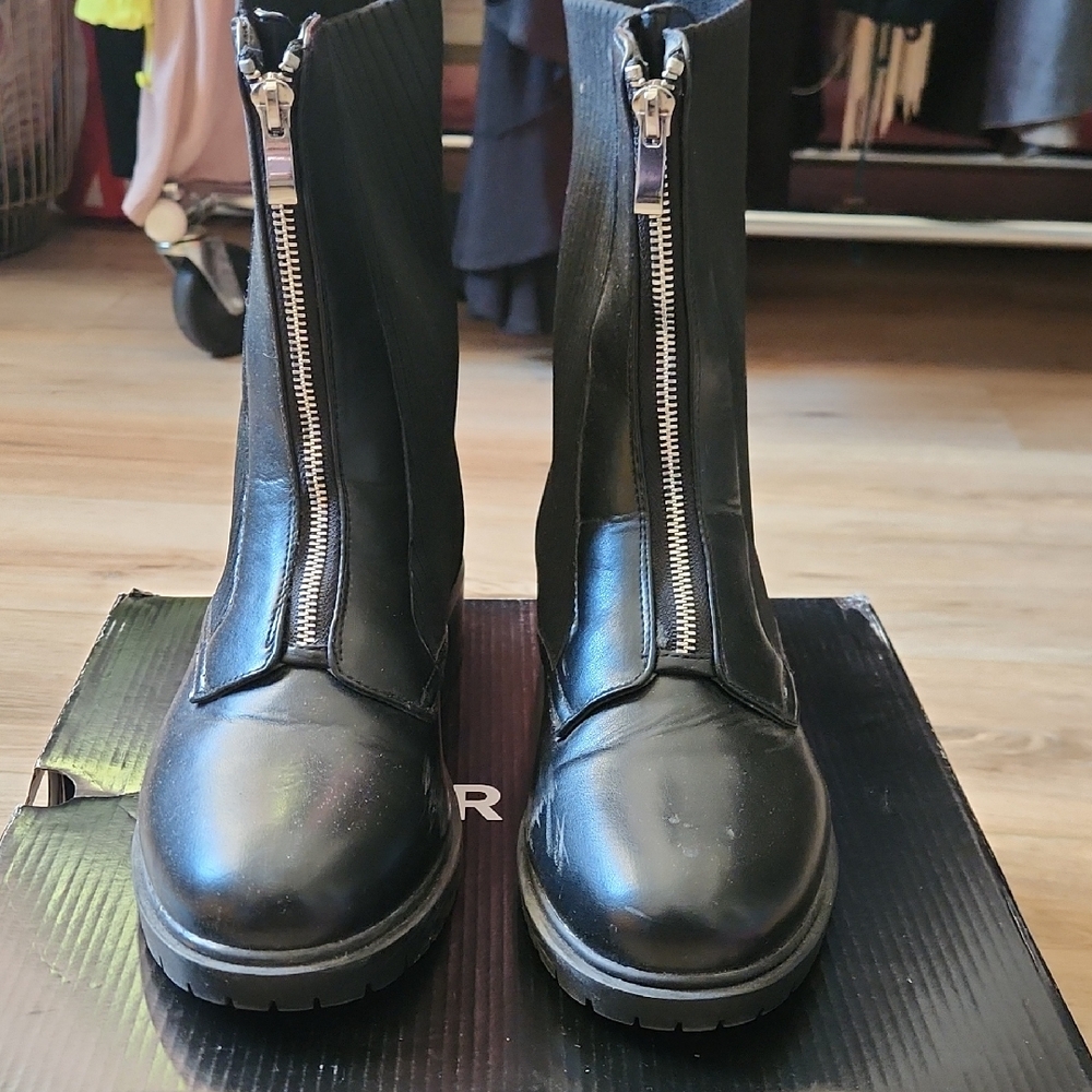 Black Leather Ankle Boots